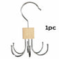 1/5Pcs 360° Rotating Storage Hanger Hook Multi-Claw Bag Metal Belts Rack Wooden Organizer for Bras Ties Household Closet Acces