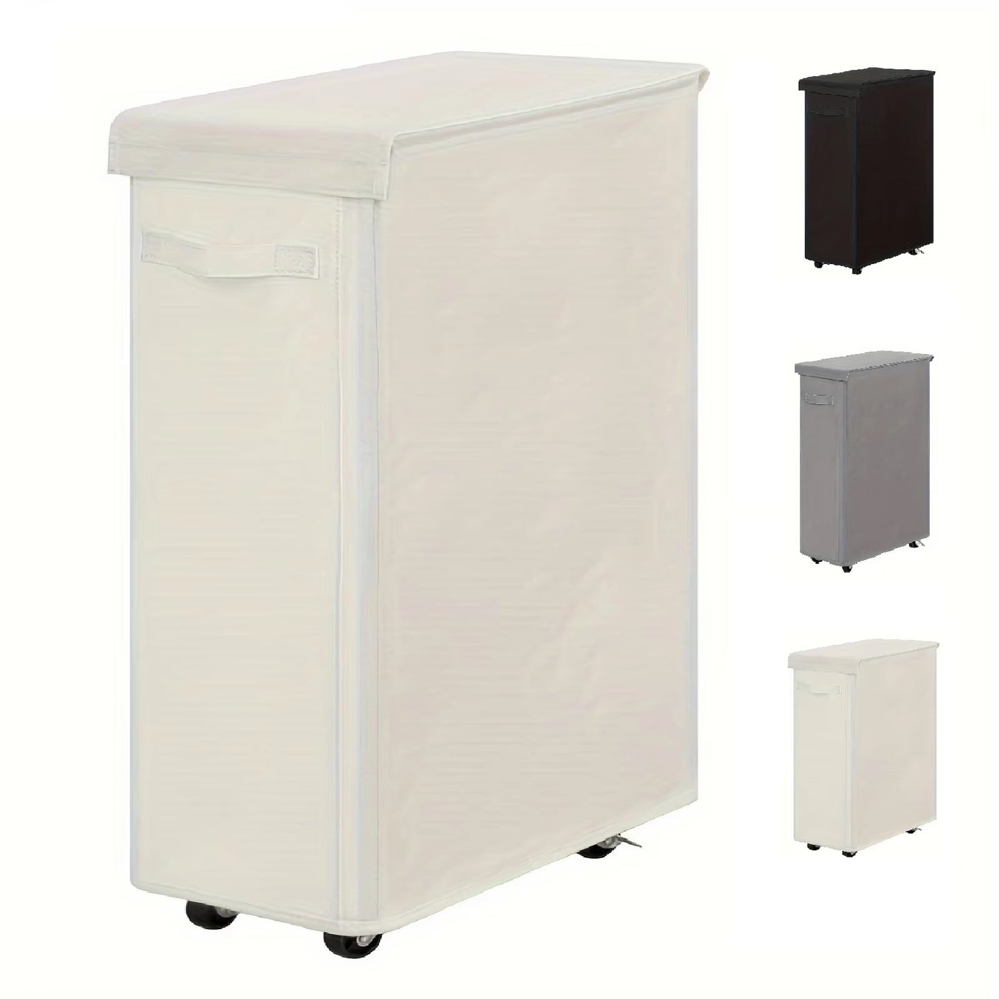 1PC Laundry Basket with Wheels and Lid,Closed Laundry Hamper,Suitable for Bedrooms,Bathtubs,Laundry,Dormitories