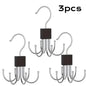 1/5Pcs 360° Rotating Storage Hanger Hook Multi-Claw Bag Metal Belts Rack Wooden Organizer for Bras Ties Household Closet Acces