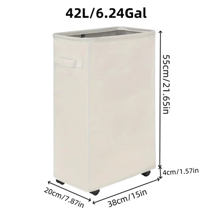 1PC Laundry Basket with Wheels and Lid,Closed Laundry Hamper,Suitable for Bedrooms,Bathtubs,Laundry,Dormitories