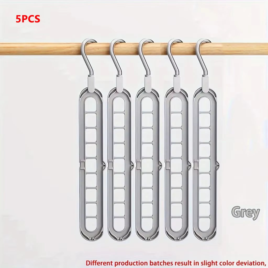 Plastic Multifunctional Hangers Heavy Duty Space Saving 9 Holes Clothes Organizer for Bedroom Cabinet Wardrobe Home Storage Use