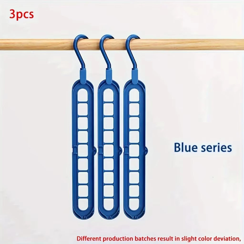 Plastic Multifunctional Hangers Heavy Duty Space Saving 9 Holes Clothes Organizer for Bedroom Cabinet Wardrobe Home Storage Use
