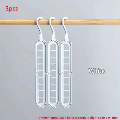 Plastic Multifunctional Hangers Heavy Duty Space Saving 9 Holes Clothes Organizer for Bedroom Cabinet Wardrobe Home Storage Use