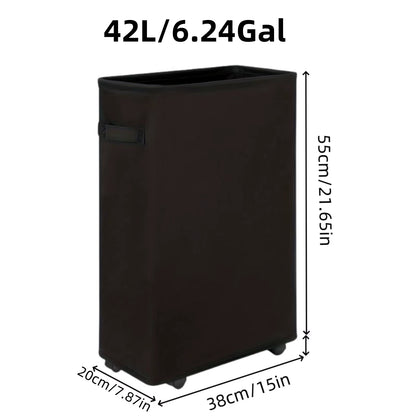 1PC Laundry Basket with Wheels and Lid,Closed Laundry Hamper,Suitable for Bedrooms,Bathtubs,Laundry,Dormitories