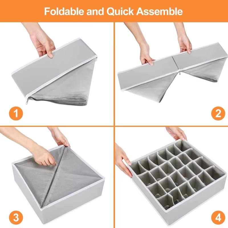 Organizer for Underwear Socks Bra Pants Scarf Tie Storage Box Wardrobe Drawer Organizers Foldable Case for Underwear Organizer