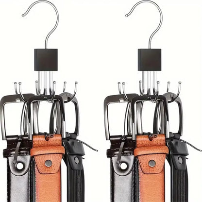 1/5Pcs 360° Rotating Storage Hanger Hook Multi-Claw Bag Metal Belts Rack Wooden Organizer for Bras Ties Household Closet Acces