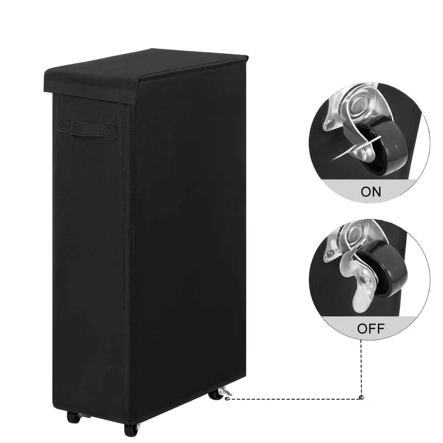 1PC Laundry Basket with Wheels and Lid,Closed Laundry Hamper,Suitable for Bedrooms,Bathtubs,Laundry,Dormitories