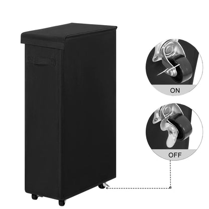 1PC Laundry Basket with Wheels and Lid,Closed Laundry Hamper,Suitable for Bedrooms,Bathtubs,Laundry,Dormitories