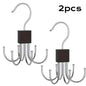 1/5Pcs 360° Rotating Storage Hanger Hook Multi-Claw Bag Metal Belts Rack Wooden Organizer for Bras Ties Household Closet Acces