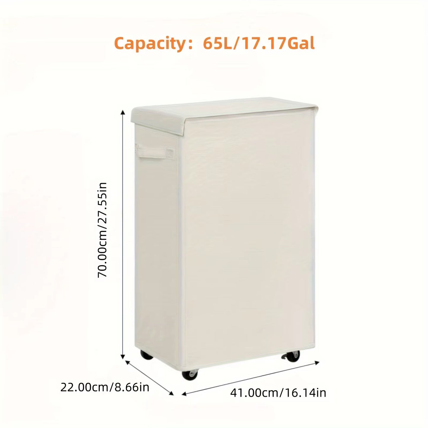 1PC Laundry Basket with Wheels and Lid,Closed Laundry Hamper,Suitable for Bedrooms,Bathtubs,Laundry,Dormitories