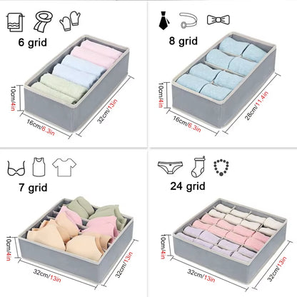 Organizer for Underwear Socks Bra Pants Scarf Tie Storage Box Wardrobe Drawer Organizers Foldable Case for Underwear Organizer