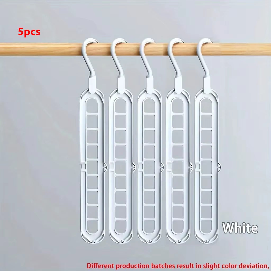 Plastic Multifunctional Hangers Heavy Duty Space Saving 9 Holes Clothes Organizer for Bedroom Cabinet Wardrobe Home Storage Use