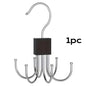 1/5Pcs 360° Rotating Storage Hanger Hook Multi-Claw Bag Metal Belts Rack Wooden Organizer for Bras Ties Household Closet Acces