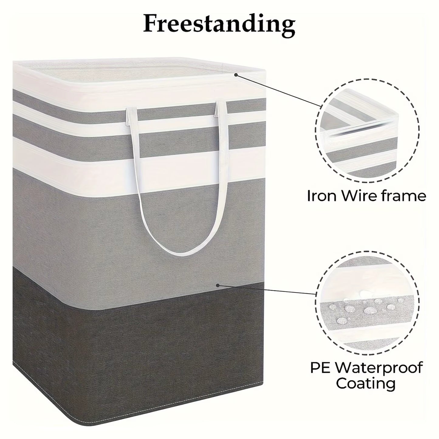 75L Large Laundry Bags Baskets with Handles Durable Dirty Clothes Hamper Storage Basket for Home Dorm Hotels Laundry 40*30*60Cm