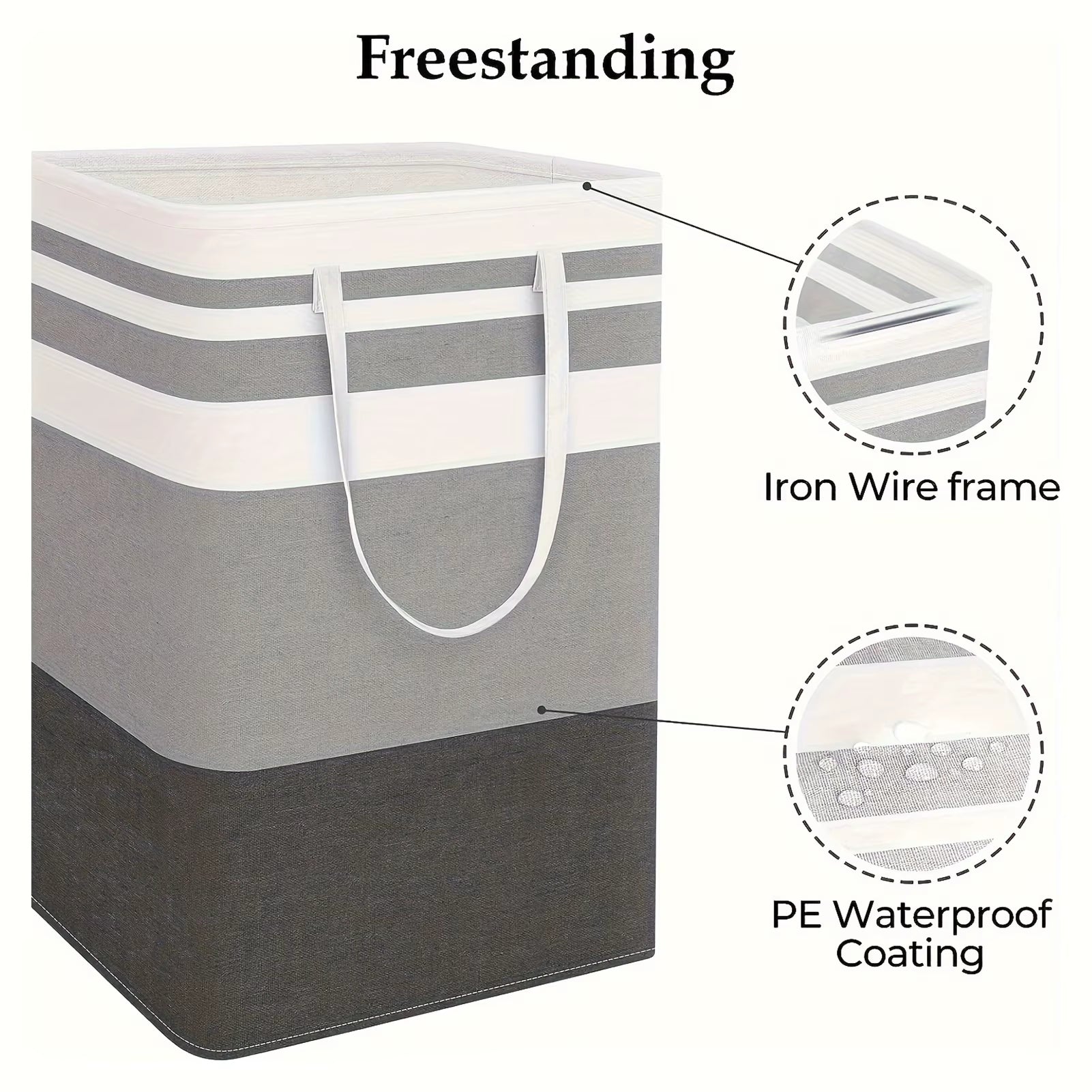 75L Large Laundry Bags Baskets with Handles Durable Dirty Clothes Hamper Storage Basket for Home Dorm Hotels Laundry 40*30*60Cm