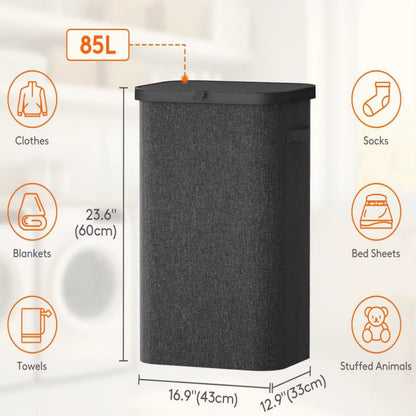 1PC Laundry Basket with Wheels and Lid,Closed Laundry Hamper,Suitable for Bedrooms,Bathtubs,Laundry,Dormitories